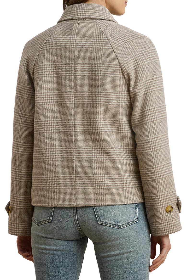 Double Breasted Wool Blend Crop Coat, Alternate, color, CAMEL/ CREAM