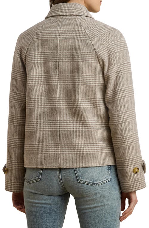 Ralph Lauren Lauren  Double Breasted Wool Blend Crop Coat In Gray