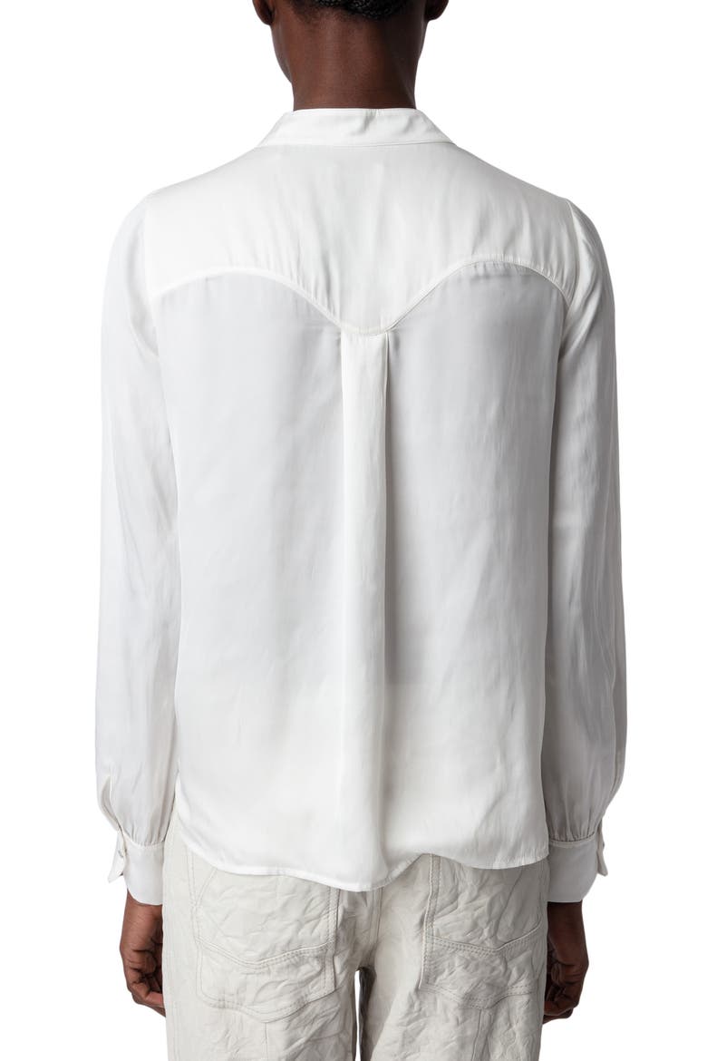 Twina Satin Pullover Shirt, Alternate, color, JUDO