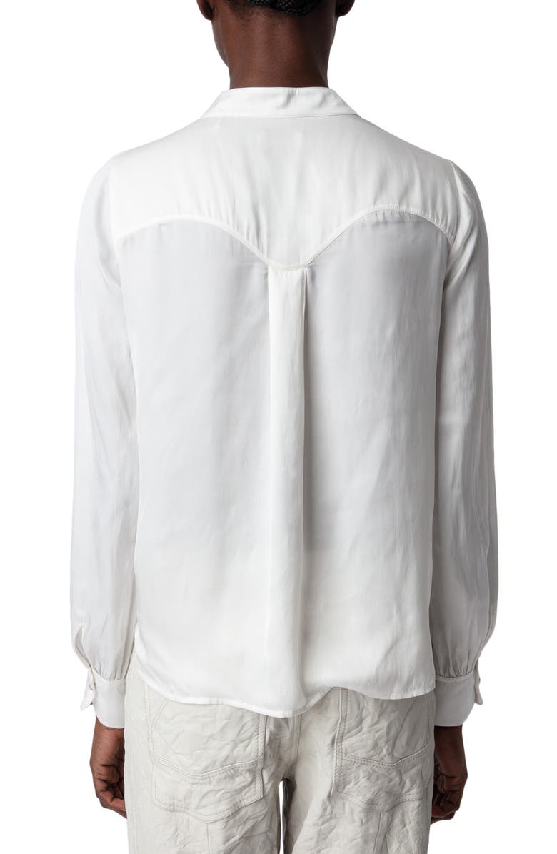 Zadig & Voltaire Twina Satin Pullover Shirt, Alternate, color, 