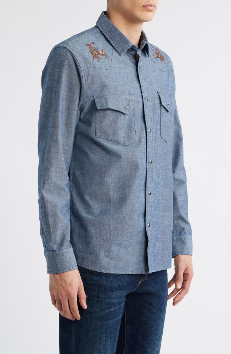 Pendleton Gambler Embroidered Snap-Up Chambray Shirt, Alternate, color, 