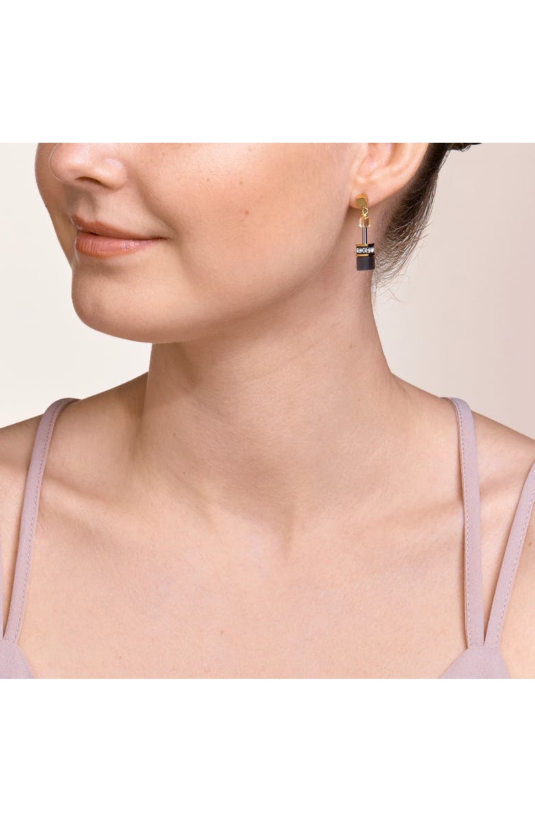 COEUR DE LION Geocube Gold Earrings, Alternate, color, Gray