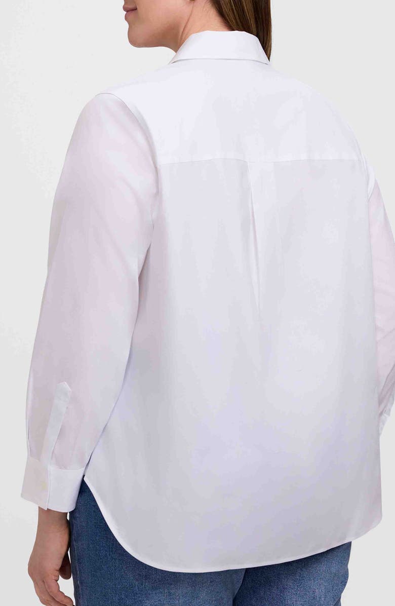 Foxcroft Boyfriend Non-Iron Cotton Blouse, Alternate, color, White