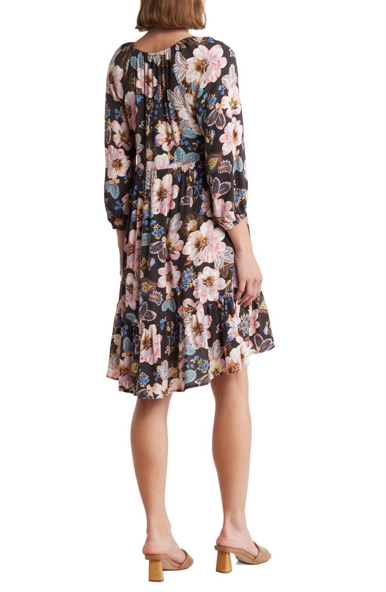 Lovestitch Floral Empire Waist Trapeze Dress, Alternate, color, 
