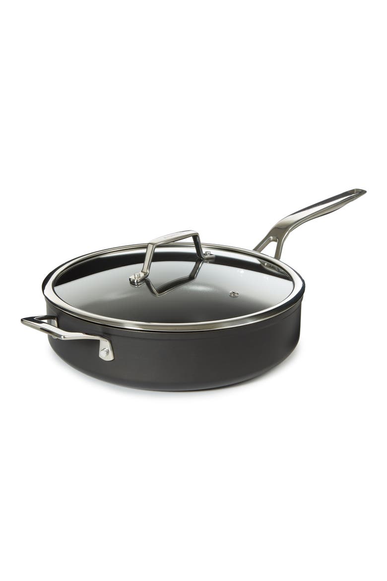 Essentials 4.3-Quart Nonstick Covered Skillet, Alternate, color, BLACK