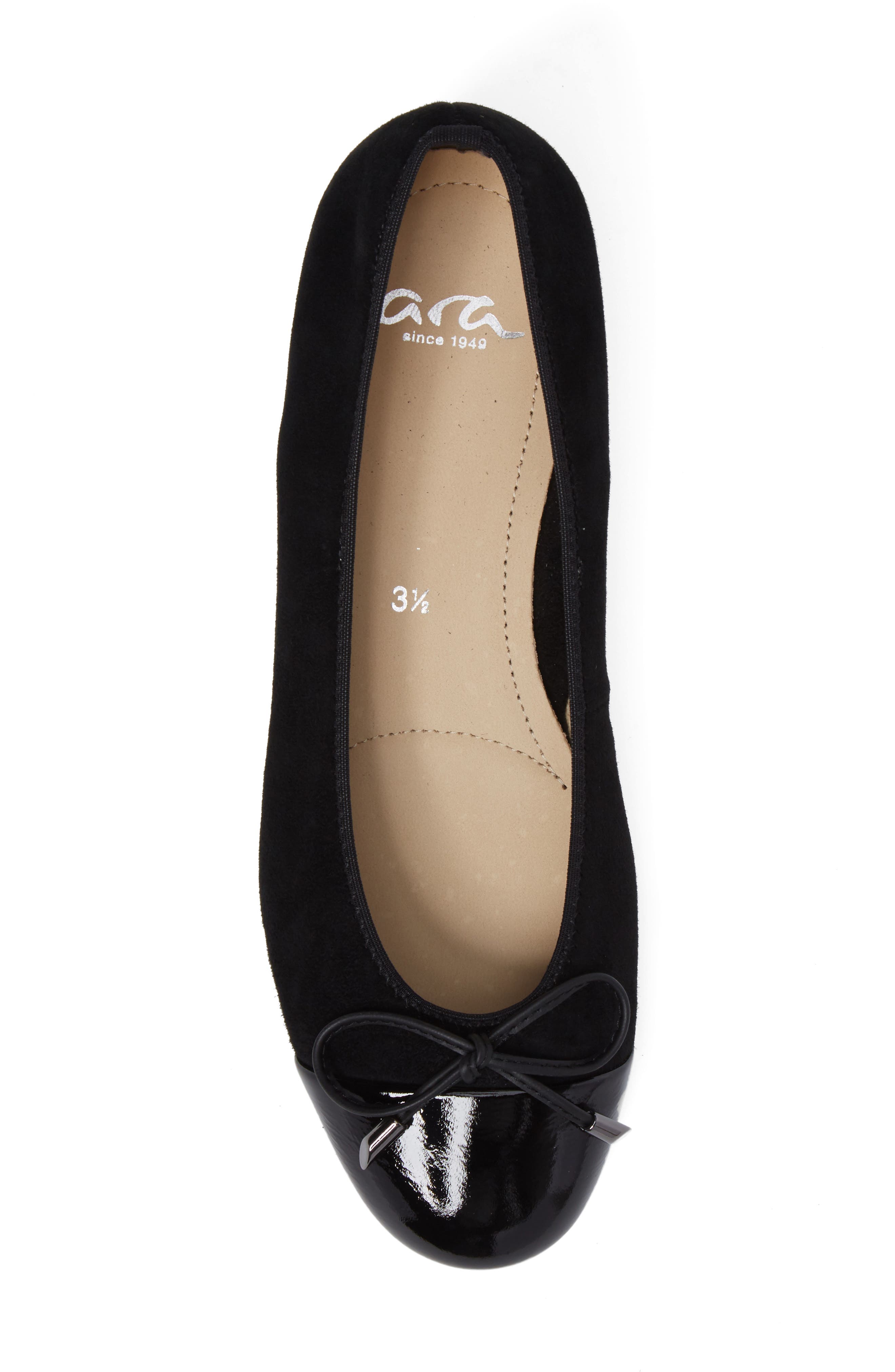 ara 'Betty' Cap Toe Flat, Alternate, color, 