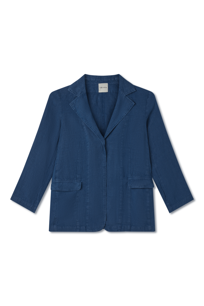 Margaret Linen Blazer, Main, color, NAVY