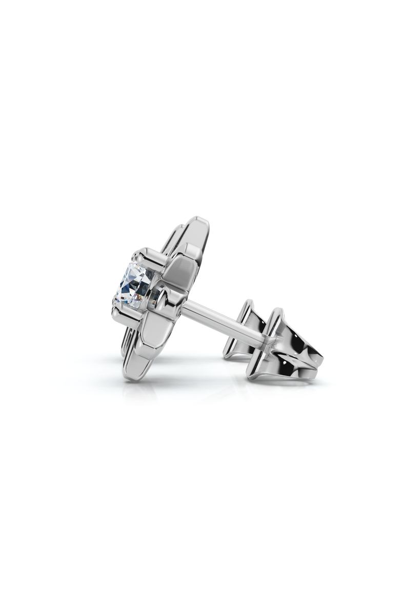 1/3Ct Diamond Starburst Diamond Studs 14k Gold Lab Grown Earrings 1/3" Wide, Alternate, color, 14k White Gold