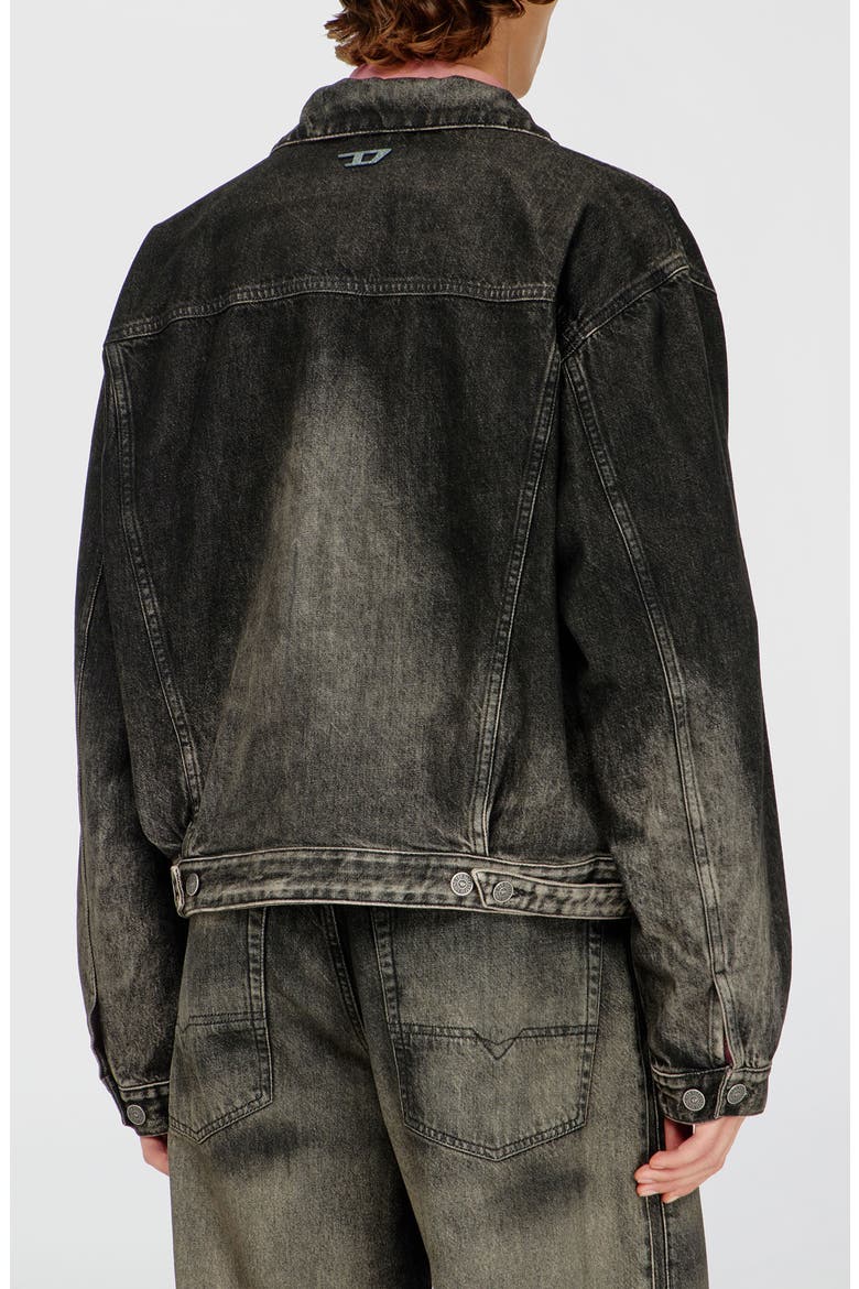 Morghi Denim Trucker Jacket, Alternate, color, BLACK/DENIM