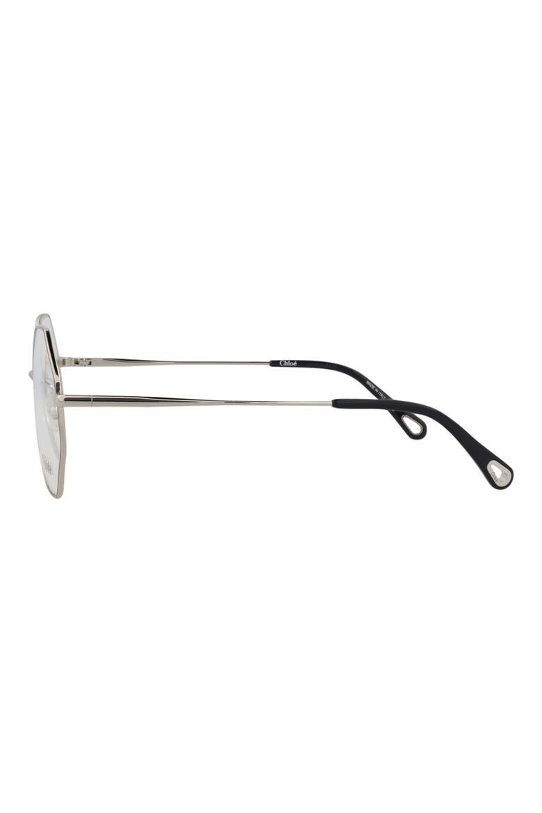 Core 53mm Rectangular Optical Glasses, Alternate, color, SILVER SILVER TRANSPARENT