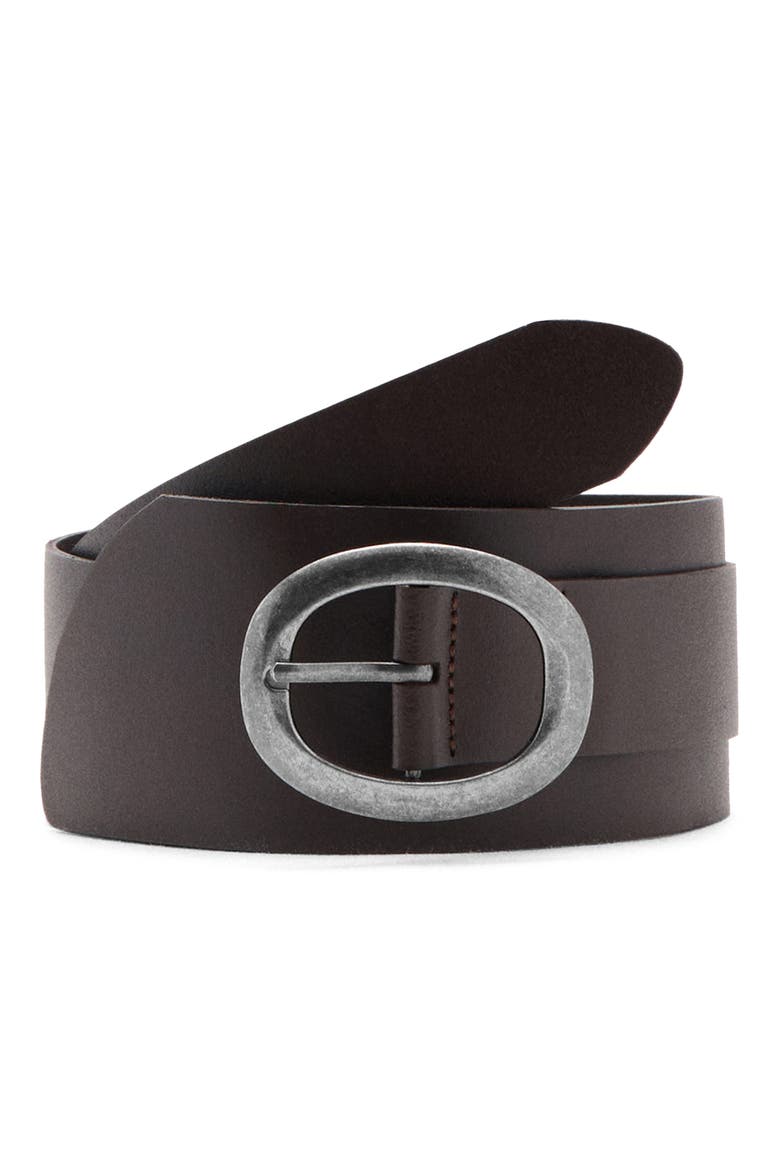 Obi Leather Belt, Main, color, CHOCOLATE