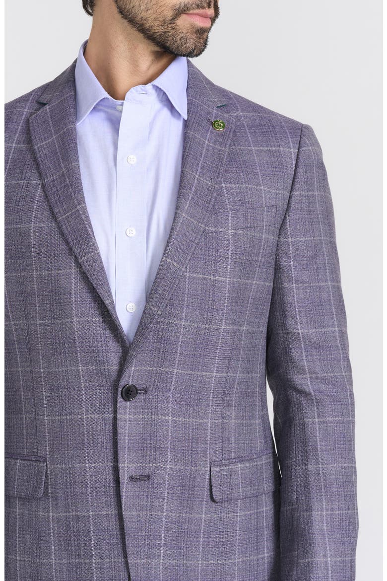 Lavender Plaid Wool Blend Sport Coat, Alternate, color, LAVENDER