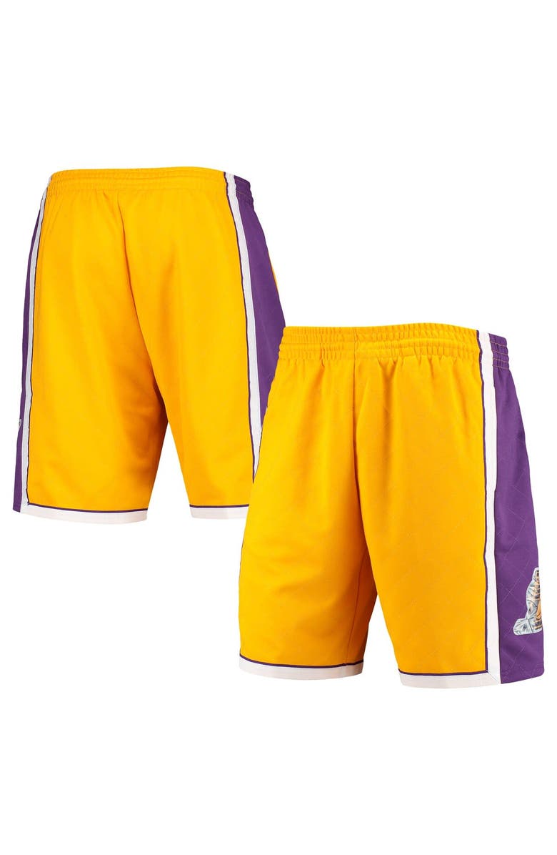 Mitchell & Ness Men's Mitchell & Ness Gold Los Angeles Lakers 2009 Hardwood Classics 75th Anniversary Swingman Shorts, Main, color, Gold