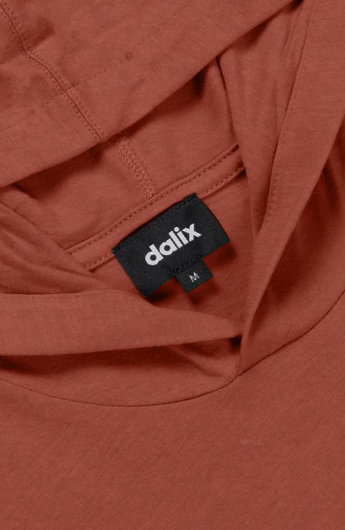 Dalix Mens Ghost Hooded Long Sleeve Jersey Tee In Brown