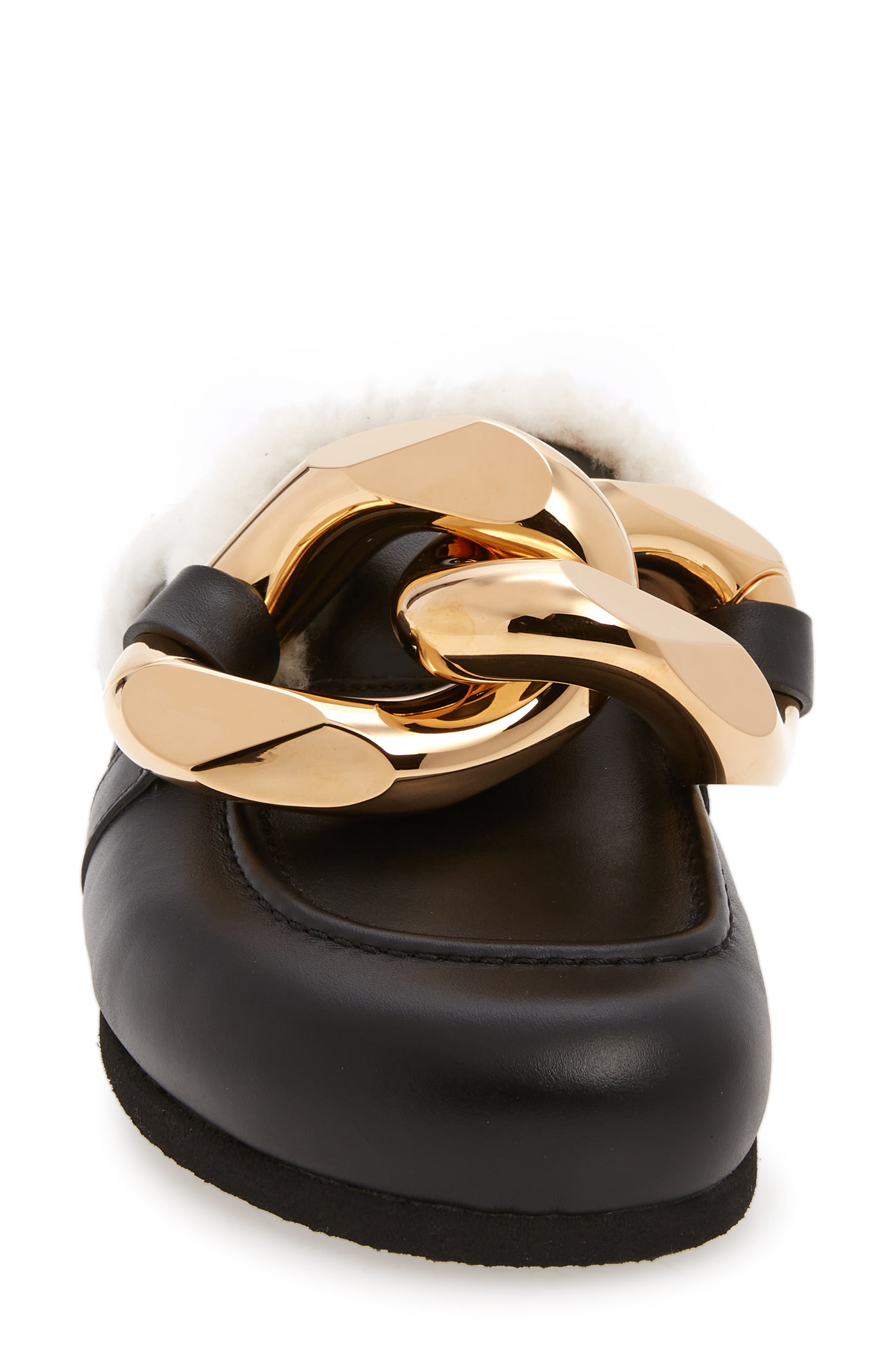 JW Anderson Chain Link Genuine Shearling Loafer Mule, Alternate, color, 