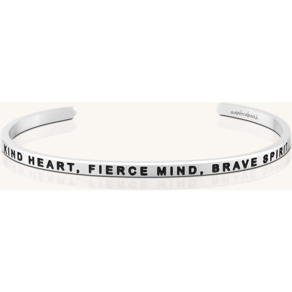 Mantra Kind Heart, Fierce Mind, Brave Spirit Bracelet In Metallic
