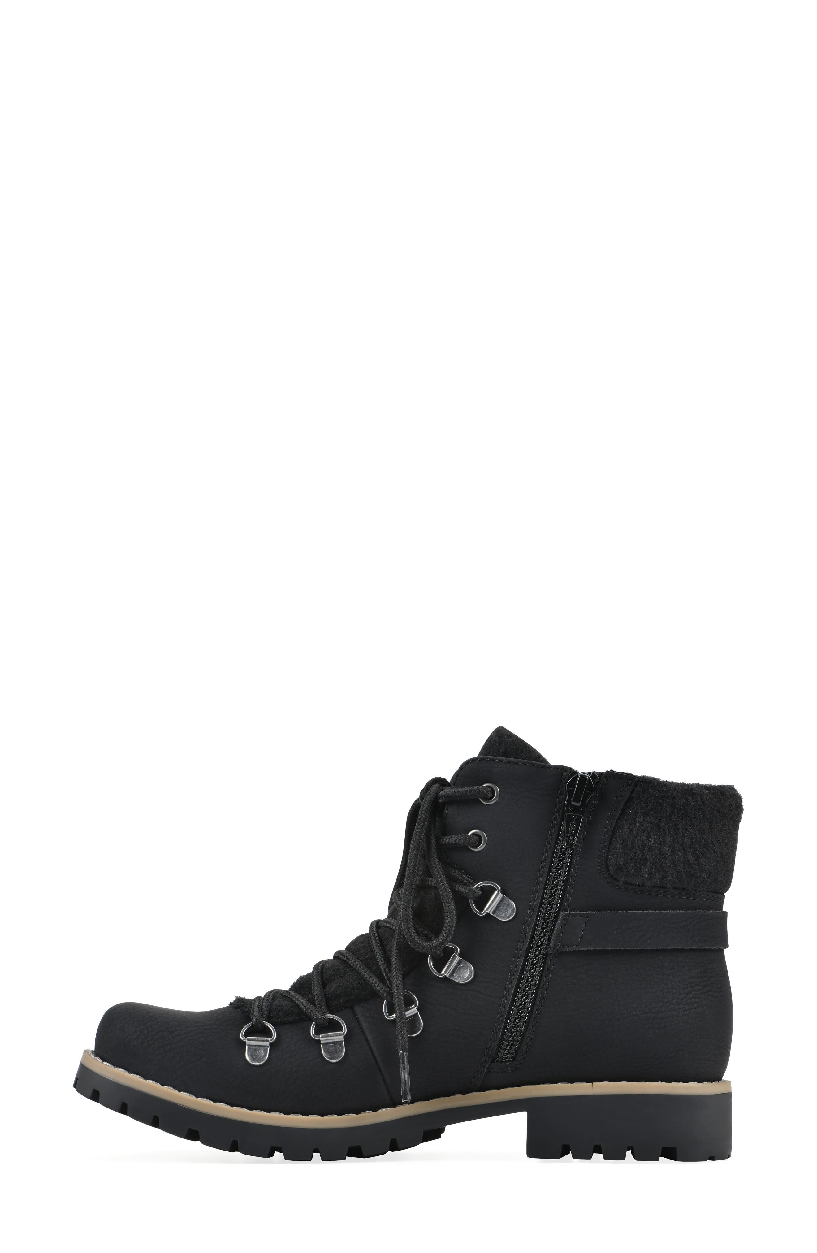 CLIFFS BY WHITE MOUNTAIN Pioneer Faux Shearling Lined Lace-Up Boot, Alternate, color, Black/ Nubuck