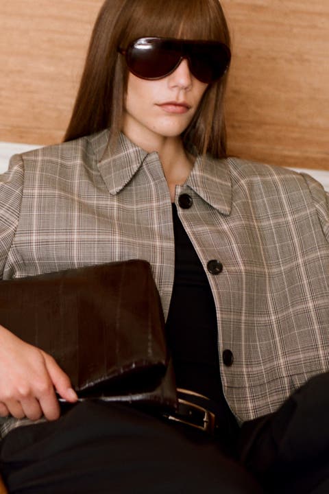 Pavilion Shoulder Bag - Eel-Effect Leather