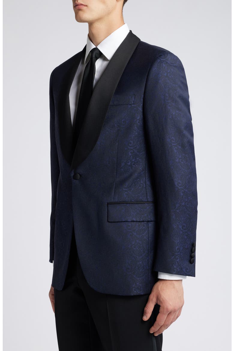 Tailored Wool Blend Dinner Jacket, Alternate, color, BLUE