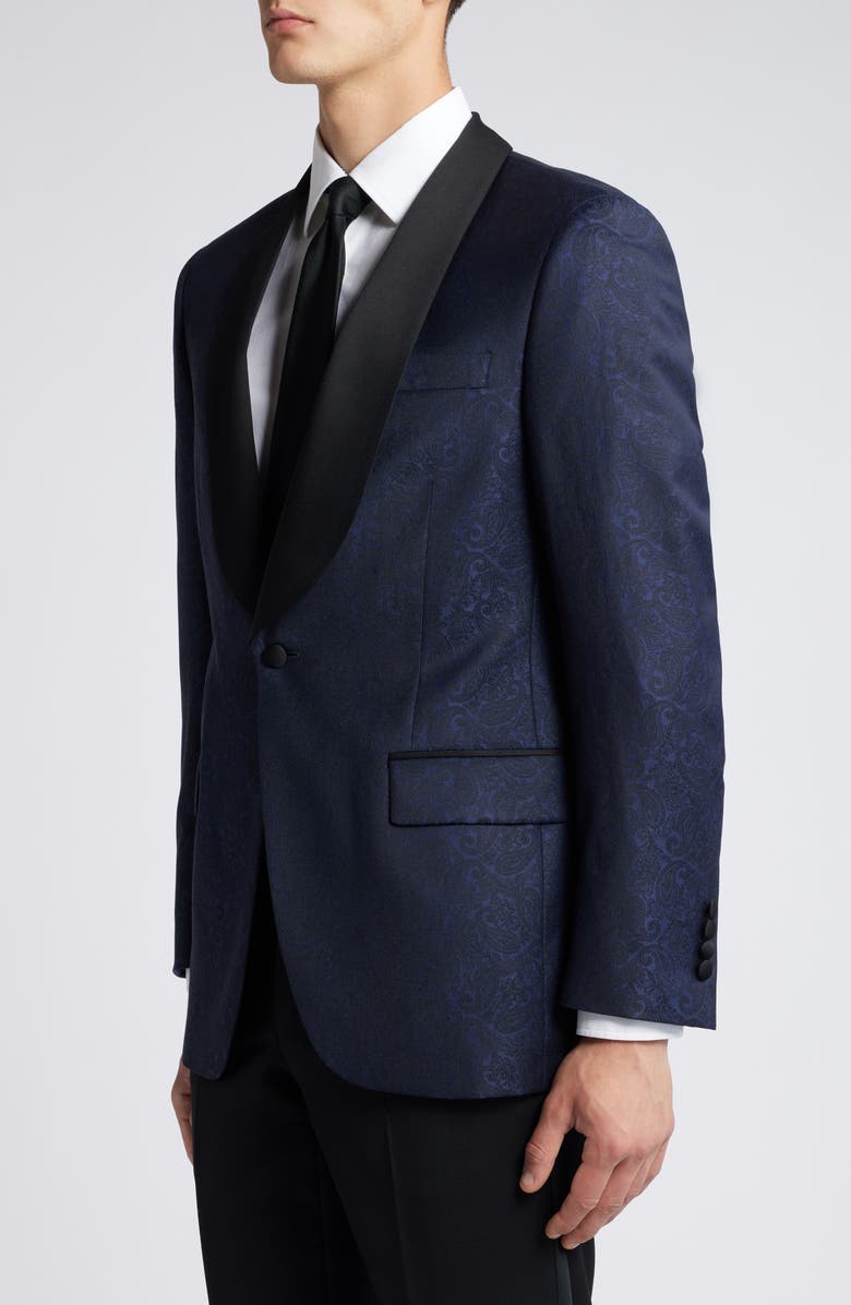 Peter Millar Tailored Wool Blend Dinner Jacket, Alternate, color, Blue