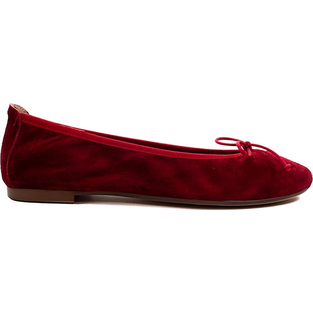 Menina Step Sofia Elastic Suede Ballet Flat In Red