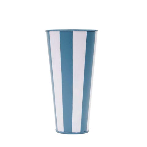 Cabana Striped Blue Vase