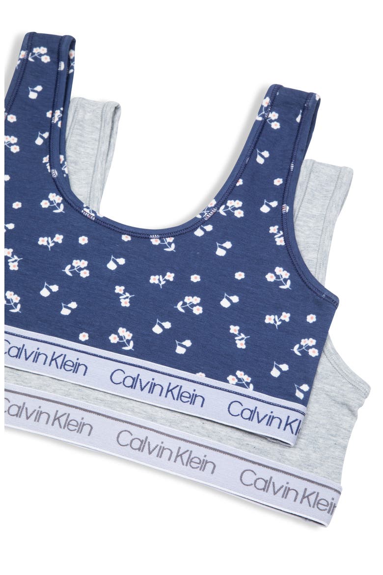 Monogram Bralettes - Pack of 2, Alternate, color, WILDFLOWER/ HEATHER GREY