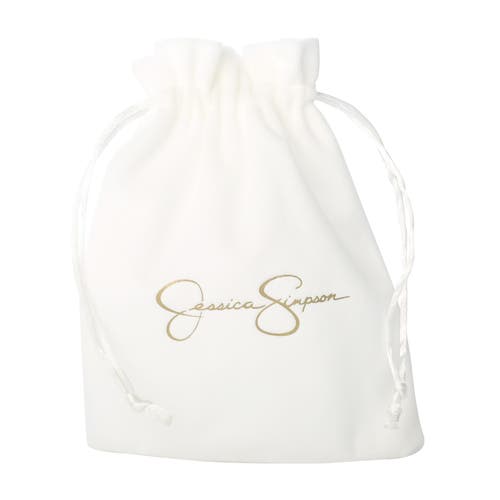 Jessica Simpson Crystal Cross Drop Earrings In Gold