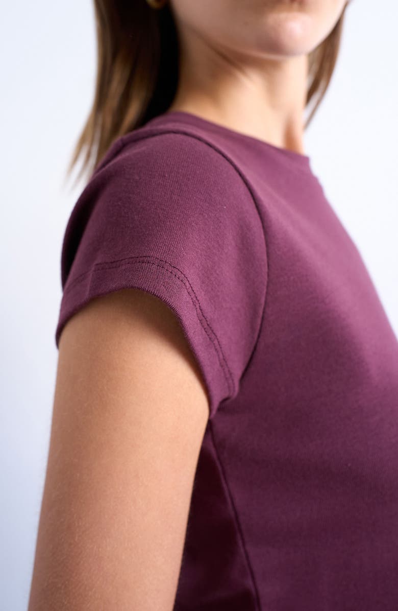 Topshop Everyday Cotton T-Shirt, Alternate, color, Burgundy