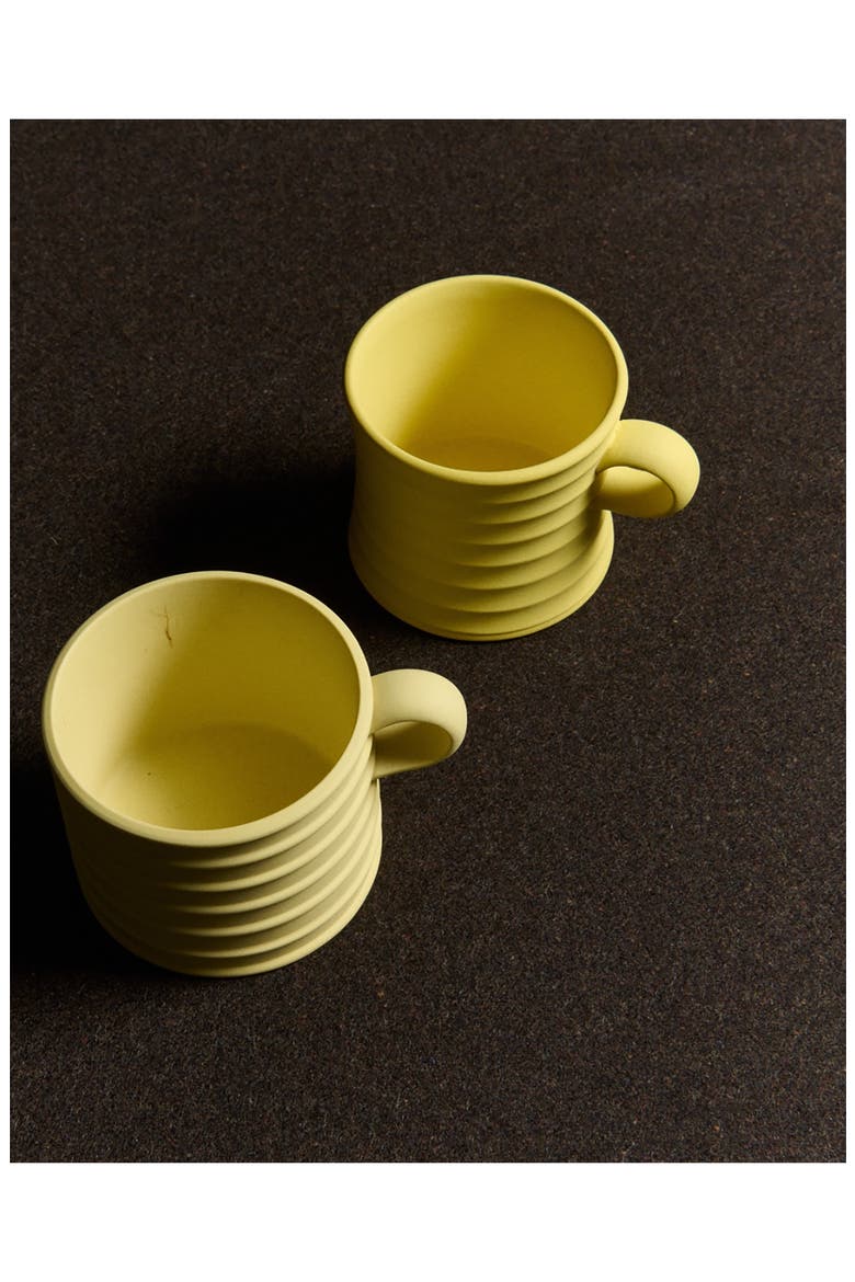 x JW Anderson Set of Two Stoneware Mugs, Alternate, color, YELLOW