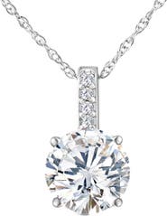 Bliss Diamond 1 - 4Ct Diamond Solitaire Accent Pendant 14k Gold Womens 18" Ncecklace Lab Grown