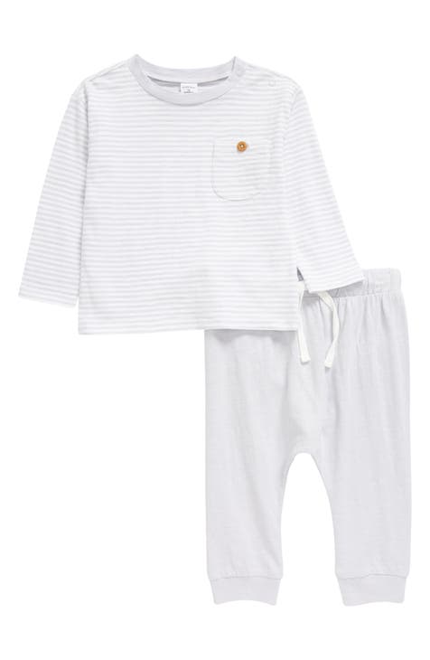 Long Sleeve Cotton Pocket T-Shirt & Joggers Set (Baby)