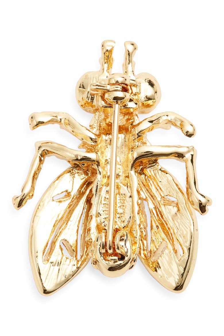 Crystal Bee Brooch, Alternate, color, GOLD