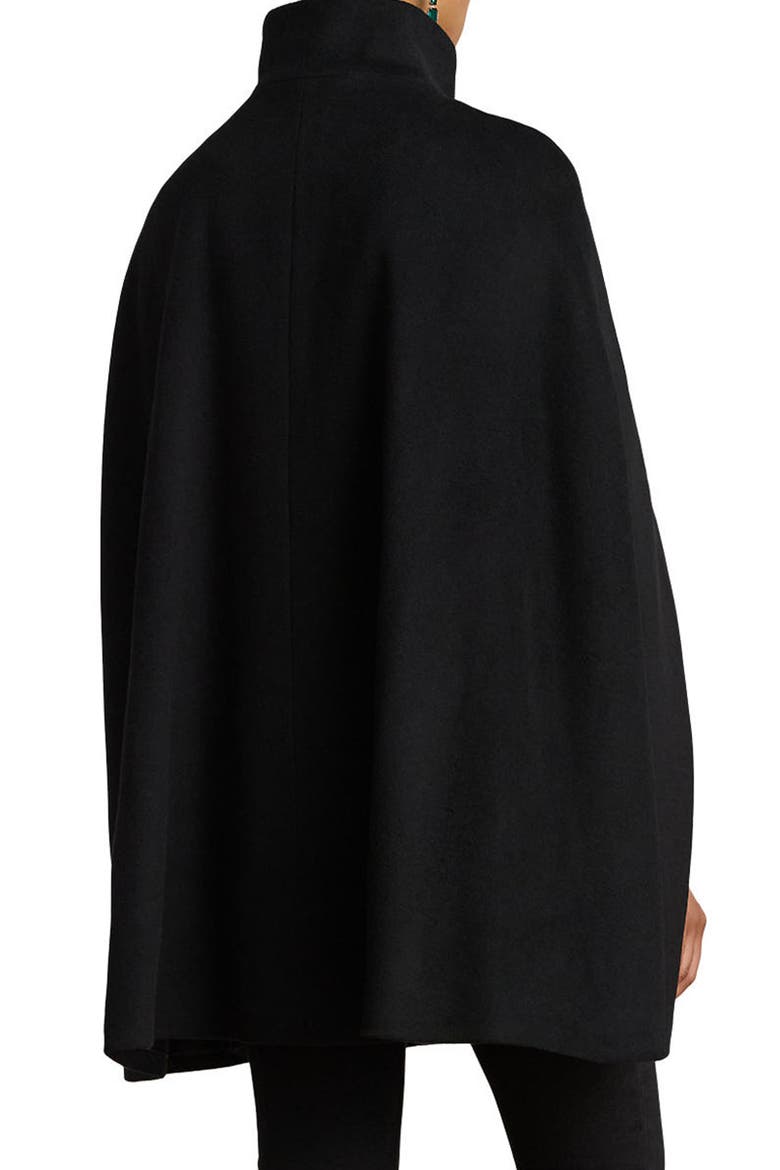Wool Blend Cape, Alternate, color, BLACK