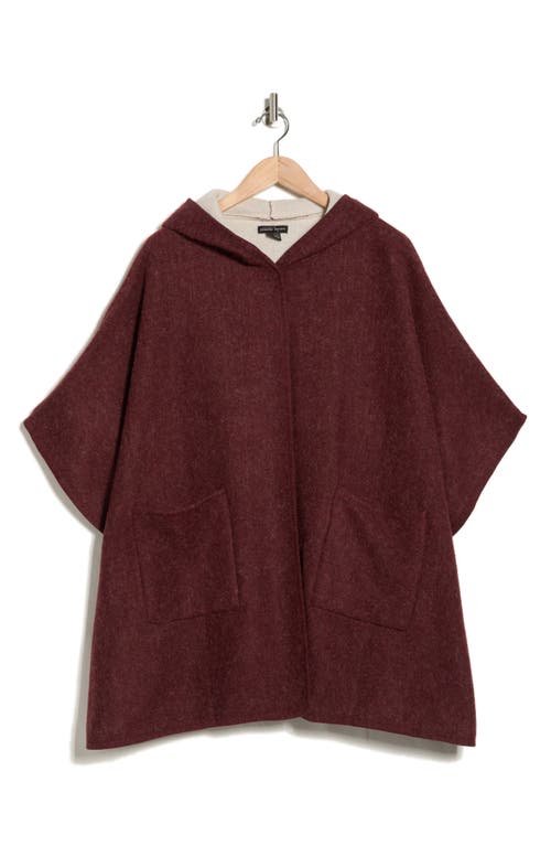 Nanette Lepore Hooded Ruana In Burgundy