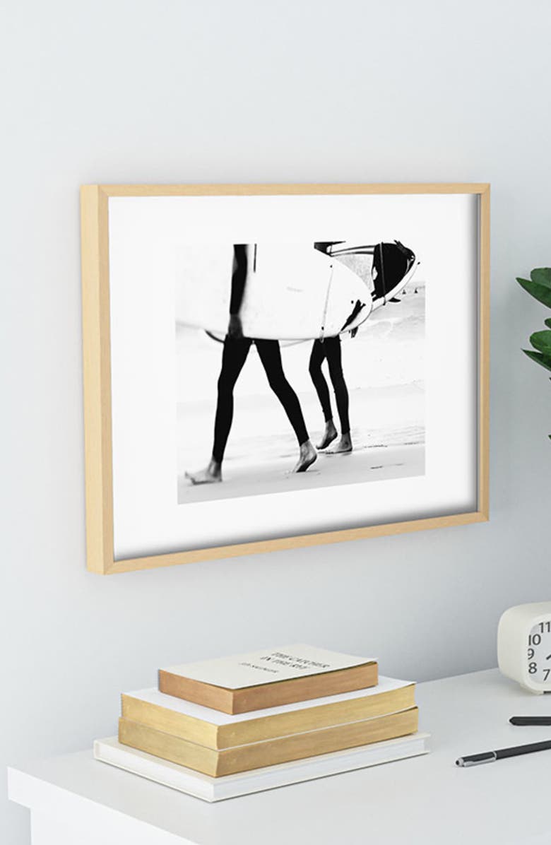 Deny Designs Ingrid Beddoes - Catch a Wave Framed Art Print, Alternate, color, Black-White