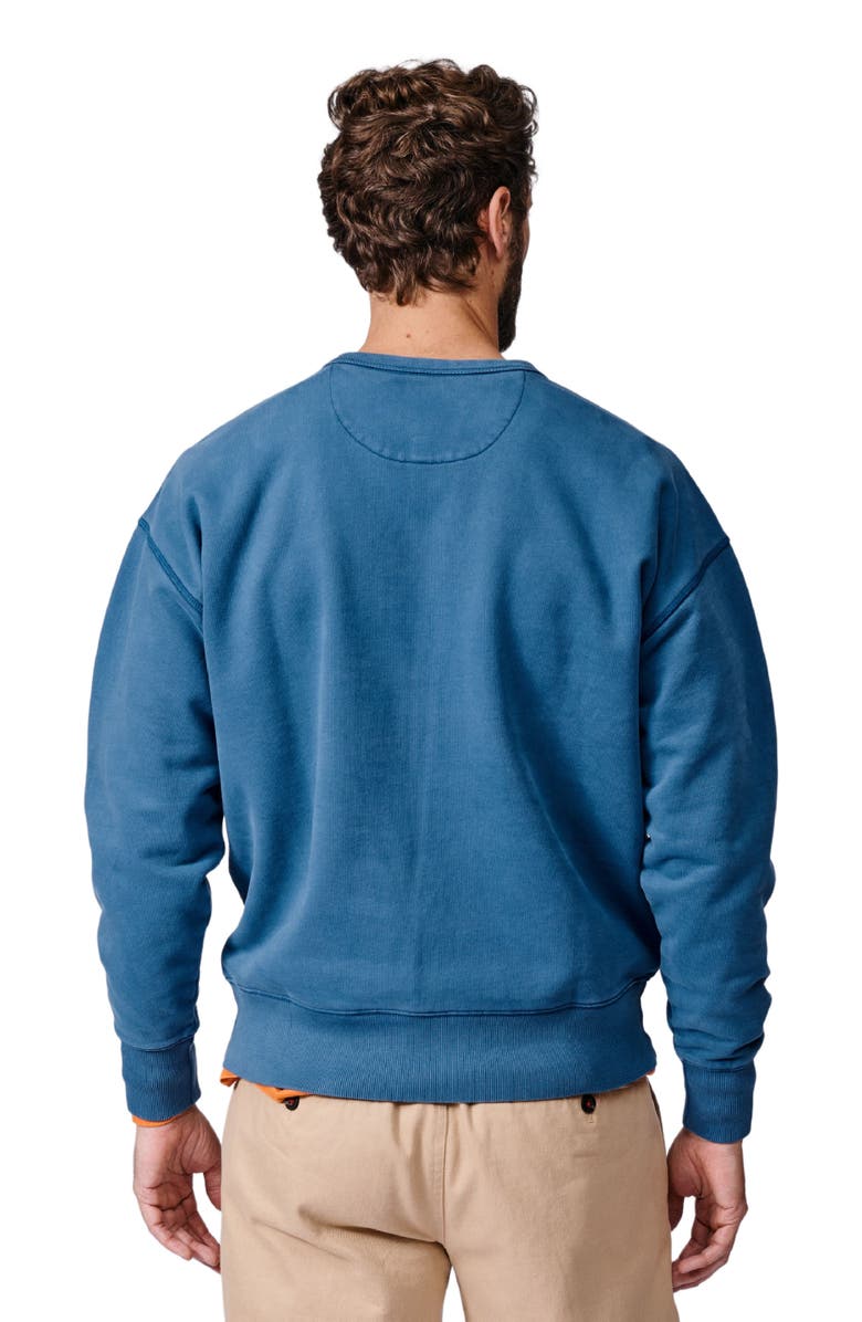 Aubin Brandon Crew Neck Relaxed Sweatshirt, Alternate, color, Washed Cobalt