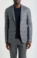 Canali Kei Trim Fit Plaid Sport Coat
