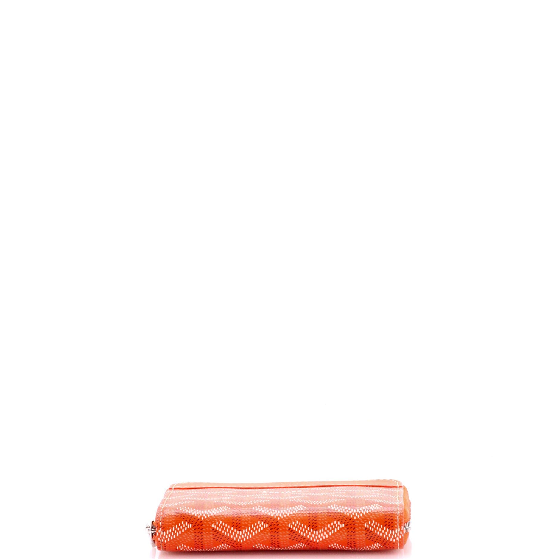 Matignon Zip Wallet Coated Canvas with Leather PM, Alternate, color, Orange