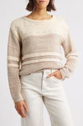 beachlunchlounge Polla Stripe Mixed Stitch Boat Neck Sweater
