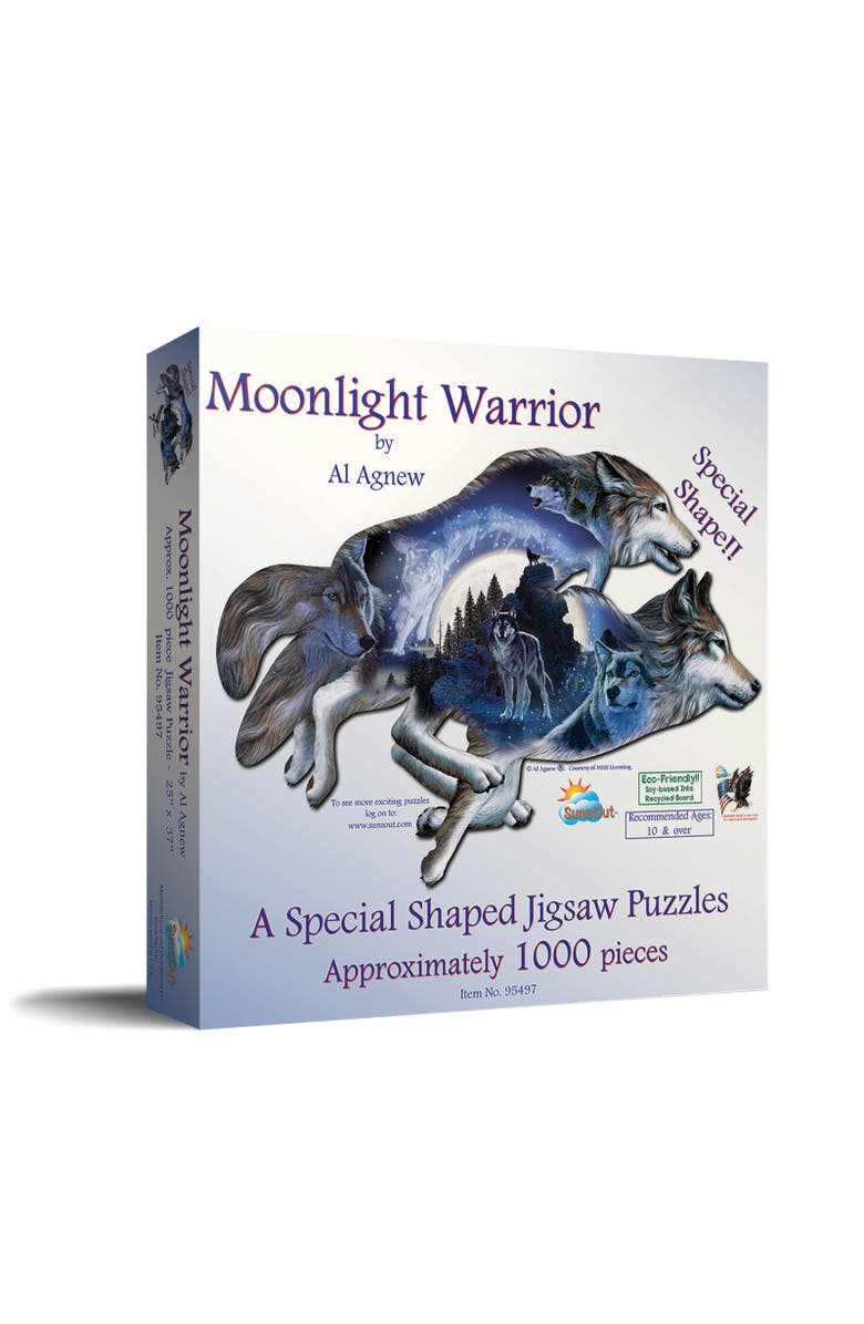 Sunsout Moonlight Warrior 1000 piece Jigsaw Puzzle for Adults Special Shape, Main, color,