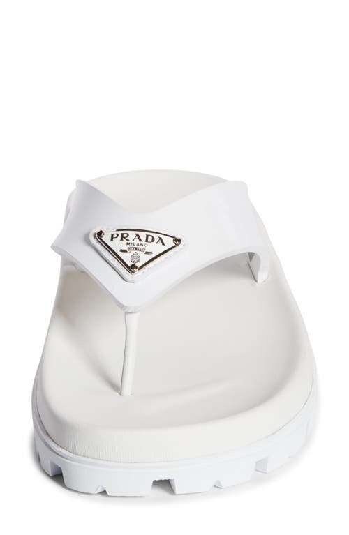 Shop Prada Lug Sole Flip Flop In Bianco
