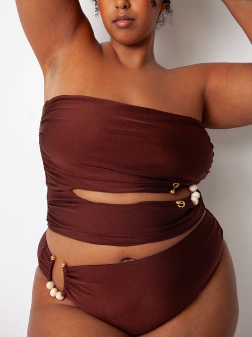 Villa Fresca Amara Bikini Swimsuit Top In Chocolate