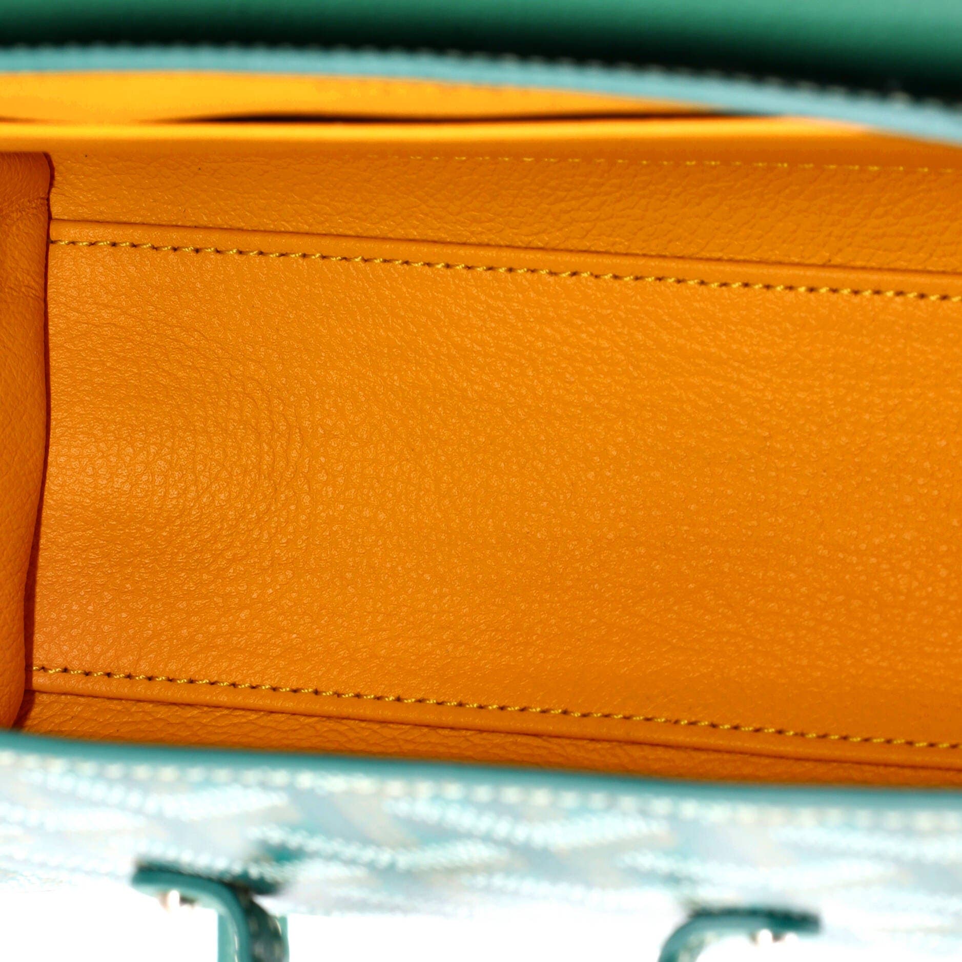 Pre-Owned Goyard Saigon Top Handle Bag Coated Canvas with Leather Mini, Alternate, color, Green