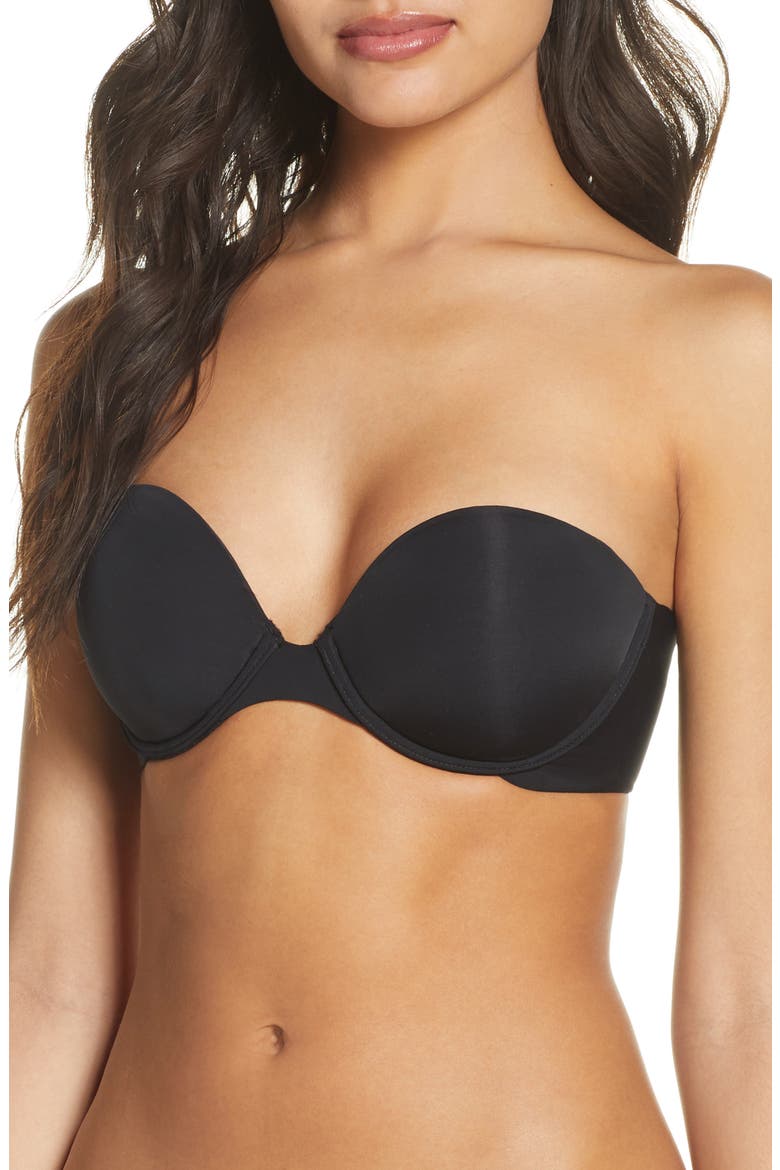 Minimal Contour Underwire Strapless Bra, Main, color, BLACK