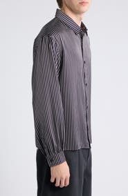 Elwood Stripe Satin Button-Up Shirt