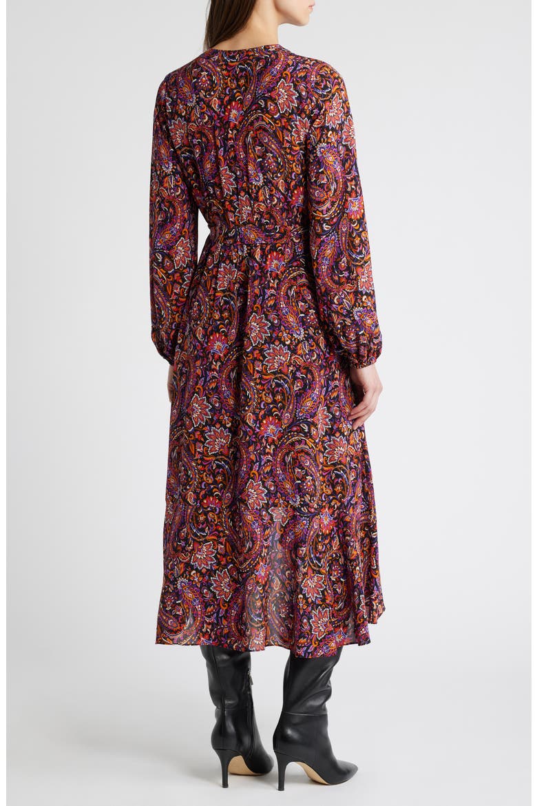 Dorothy Long Sleeve Faux Wrap Dress, Alternate, color, BLACK MULTI