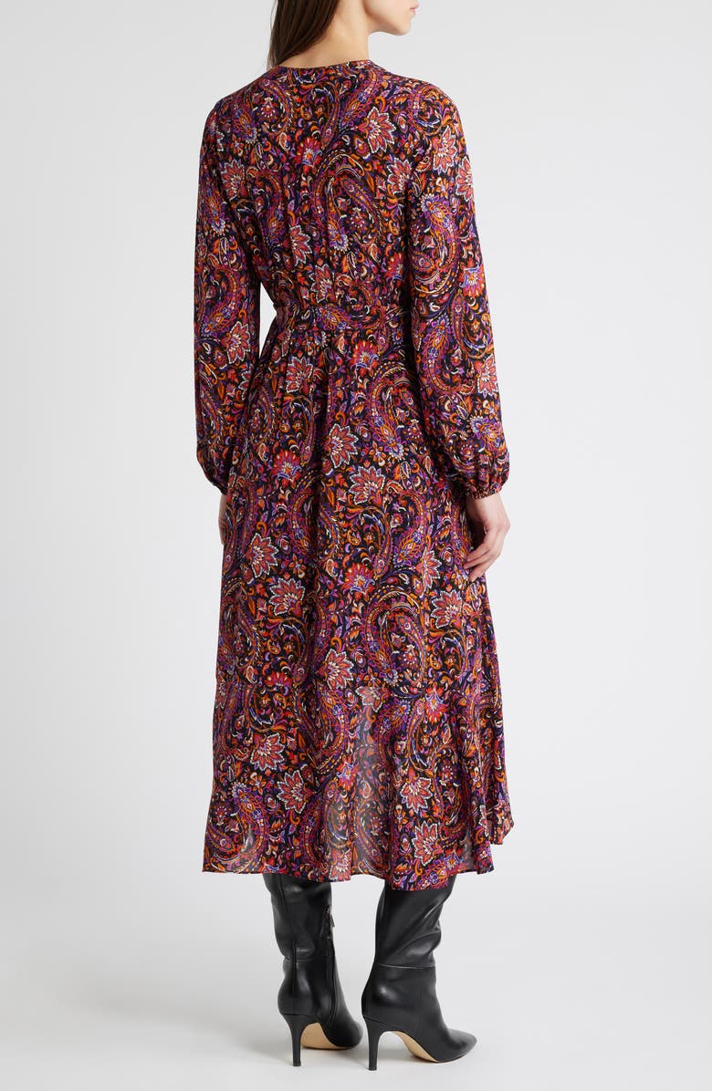 KOBI HALPERIN Dorothy Long Sleeve Faux Wrap Dress, Alternate, color, Black Multi