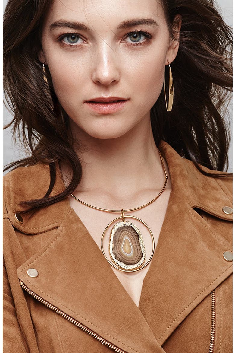 Agate Collar Necklace, Alternate, color, ONYX