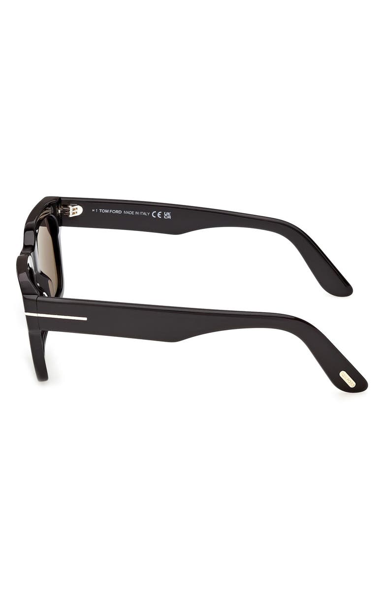 TOM FORD Andy-02 55mm Square Sunglasses, Alternate, color, Shiny Black / Smoke Lens